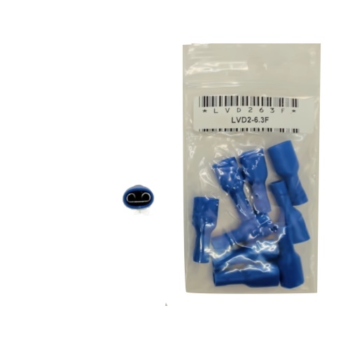 Fully Insulated Female Disconnect Crimp Terminal Stud Size: 0.8 X 6.35 / 0.032 X 0.250-BL bag of 10