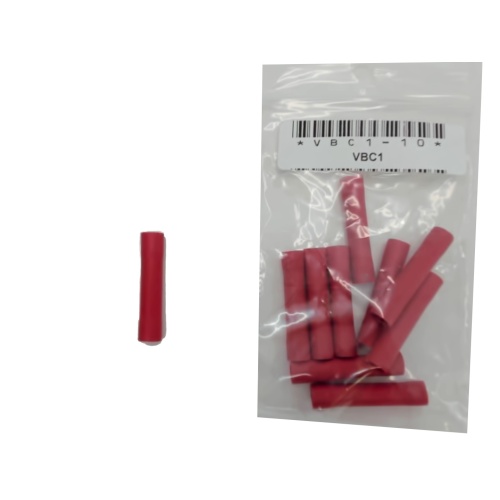 Insulated Butt Splice Crimp Terminal Red 22-18GA bag of 10