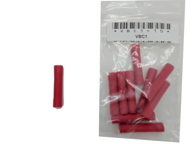 Insulated Butt Splice Crimp Terminal Red 22-18GA bag of 10