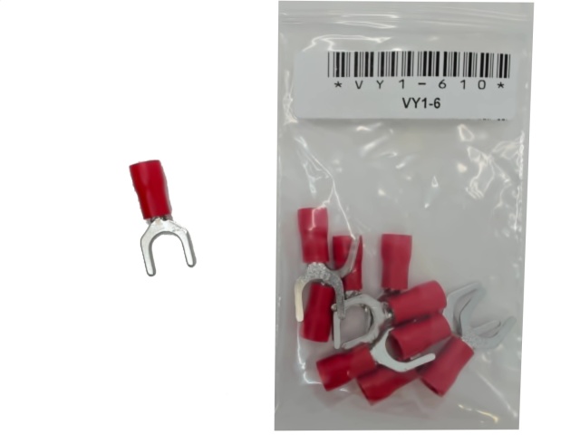 Terminal Insulated Fork Type Stud Size 1/4 bag of 10\