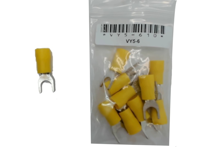 Terminal Insulated Fork Type Stud Size 1/4 bag of 10\