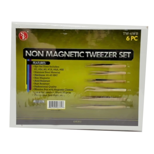 Non Magnetic Tweezer Set 6pc. (or b/u $1.79ea)(ENDCAP)