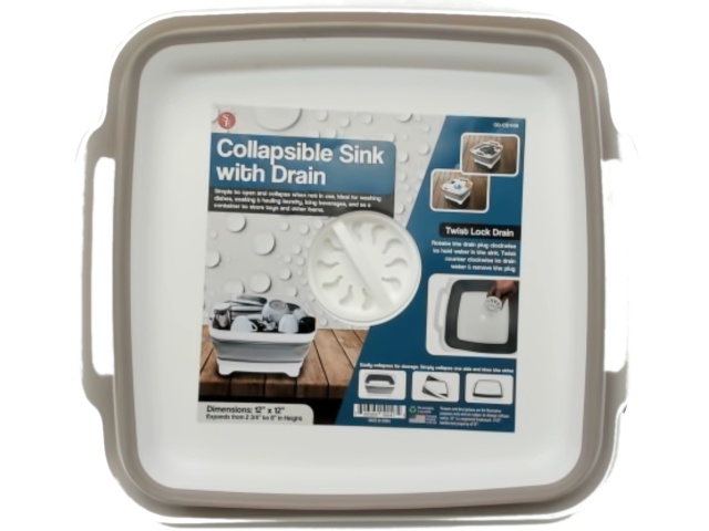 Collapsible Sink With Drain 12 X 12\