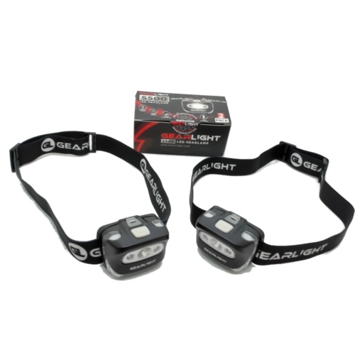 LED headlamp 2 pack 4 white light and 3 red light modes - 3-AAA batteries each not included