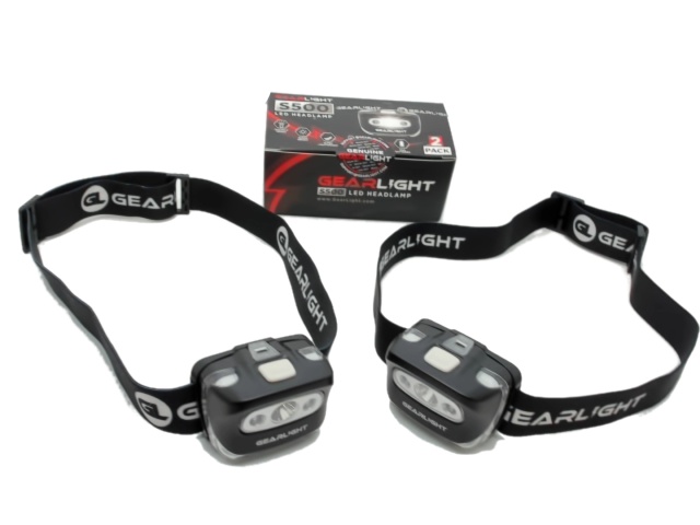 LED headlamp 2 pack 4 white light and 3 red light modes - 3-AAA batteries each not included