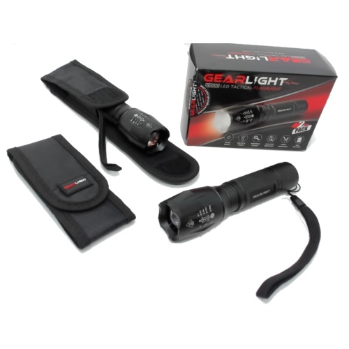 LED tactical flashlight 2 pack super bright focus beam (endcap)
