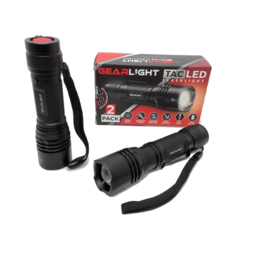 LED tactical flashlight 2 pack with belt clip