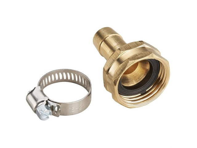 Brass Hose Repair Coupling Female 1/2 inch with hose Clamp