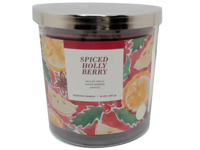 Scented Jar Candle 14oz. Spiced Holly Berry Sonoma