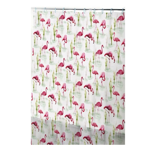 Peva shower curtain , flamingo 71 x 71 inch