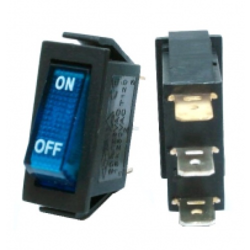 Switch Illuminated 110v 6a On-off Blue rectangular