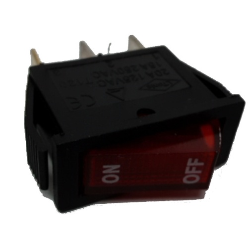 Switch Illuminated 110v 6a On-off Red rectangular