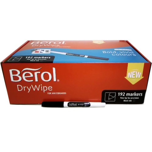 Dry Erase Markers 192pk. Black Fine Tip Berol and B/U $0.19ea, 6pc/$1.00