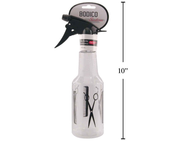 Spray bottle 500ml bodico salon - stencils with comb and scissors