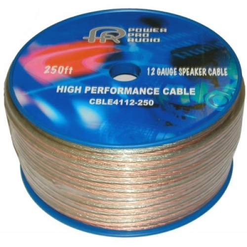 Speaker wire 12 gauge CCA clear 250 foot roll sold by the foot