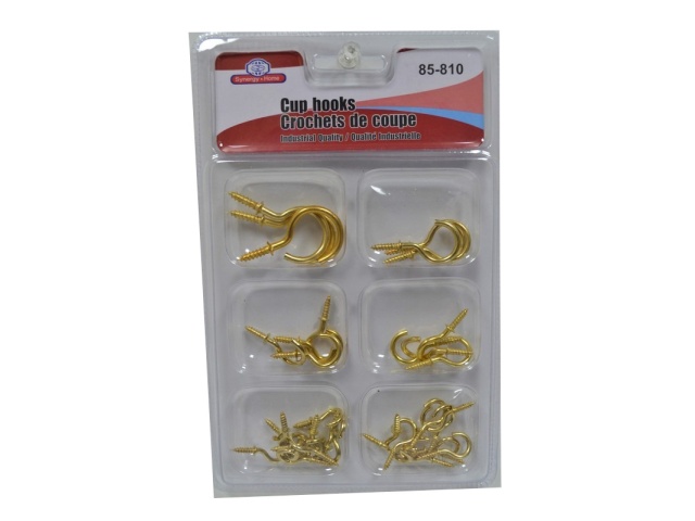 CUP HOOKS GOLD ASSORTED