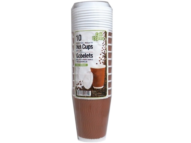 Hot cups with lids 8 oz 236ml double walled with lids café express