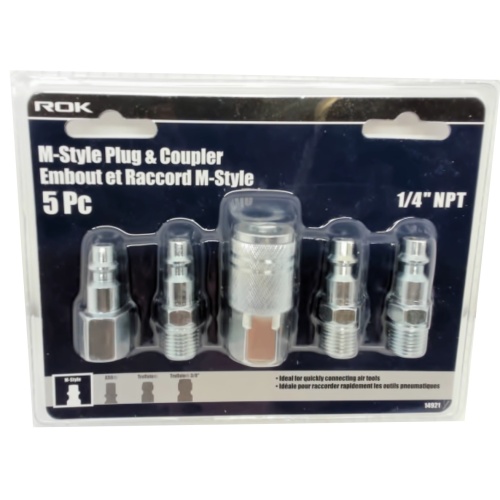 M-Style plug and coupler 5 pc 1/4 inch set