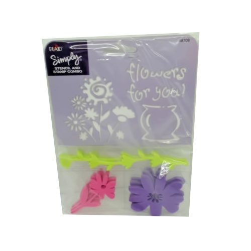 Stencil & Stamp Combo Set Flowers