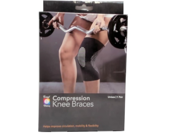 Compression Knee Brace 2pk Asst Sizes No Slip