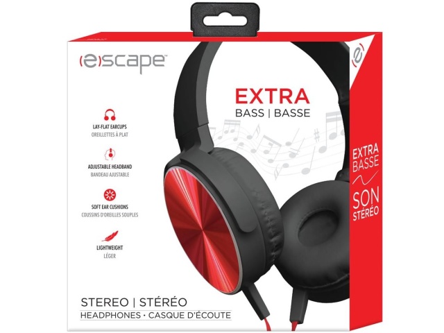 Headphones Over-Ear Extra Bass Red Escape