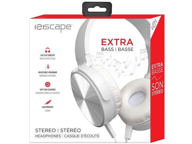 Headphones Over-Ear Extra Bass White Escape