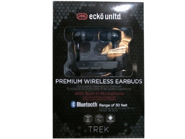Earbuds Wireless Bluetooth Black w/Mic Ecko Unltd