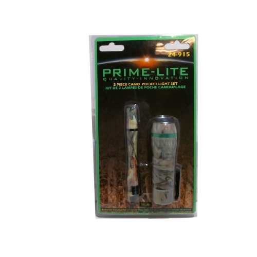Pocket light set 2 pc camo pen and zoom flashlights (endcap)