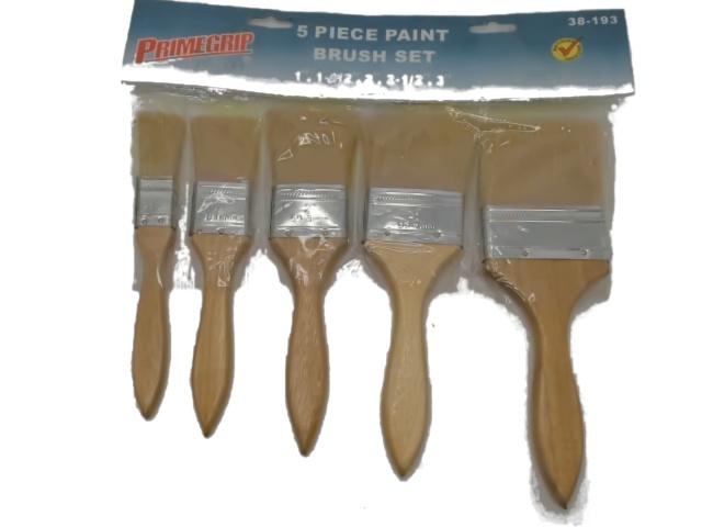Paint brush set 5 pc 1, 1.5, 2, 2.5, 3 inch