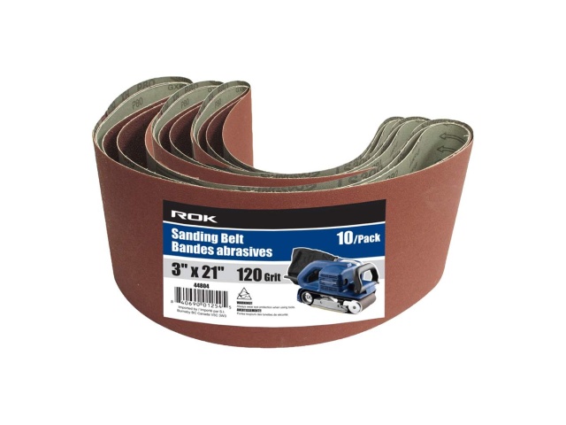 sanding belt 3x21 120 grit 10 pack