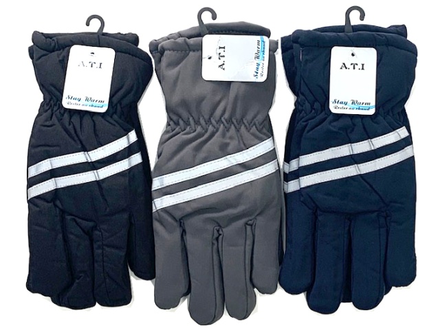 Men\'s ski gloves w/reflective trim