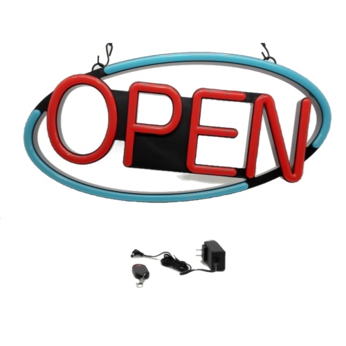 Open sign - oval - neon led with remote