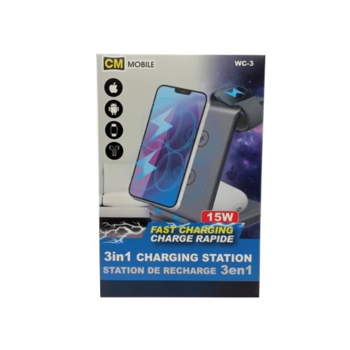 3 in 1 charging station fast charging15W 10W-android 7.5w-iPhone™ 2.5W-watch