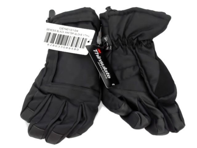 Winter Gloves Genesis Black Youth Large Thinsulate