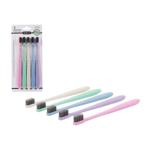 Bodico, 5pk Eco-Friendly Toothbrush ,ultra soft tapered, b/c