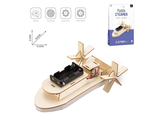 Stem Toy, Wooden Paddle Steamship, cbx