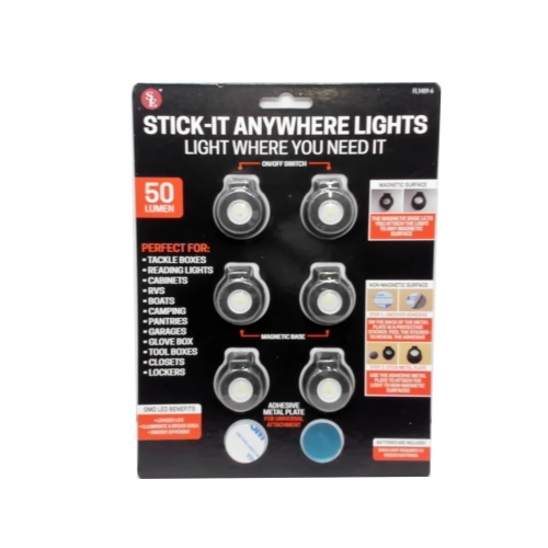 Stick-it Anywhere Lights 6pk 50 Lumens