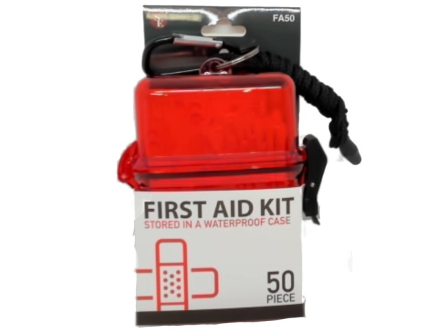 First Aid Kit 50pc. In Waterproof Case