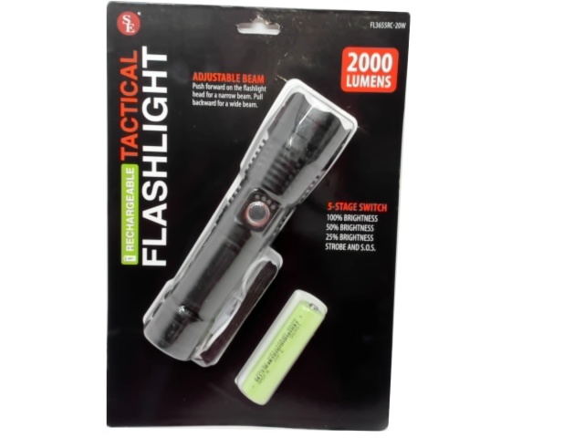 Tactical Flashlight 2000 Lumens Rechargeable