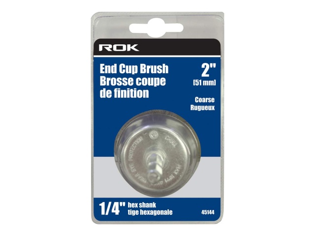 END CUP BRUSH 2INCH COARSE 1/4INCH ROUND SHANK