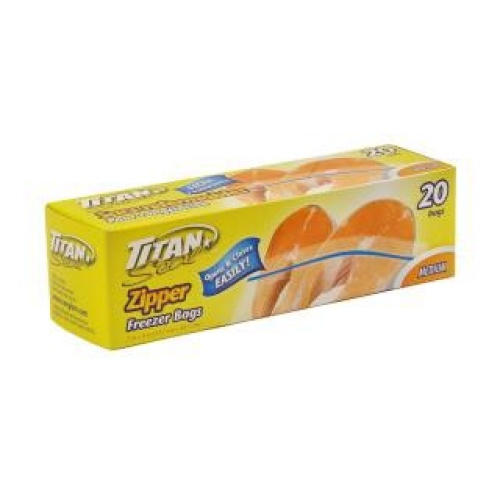 Titan Medium zipper freezer bags 2O/bx 24/cs
