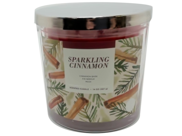 Scented Jar Candle 14oz. Sparkling Cinnamon Sonoma