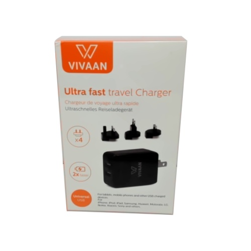 Ultra Fast Travel Charger Dual USB Universal Vivaan
