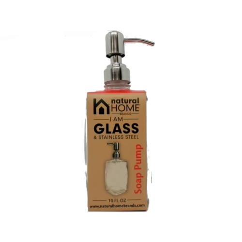 Soap Pump 10fl. Oz. Glass & Stainless Steel Natural Home