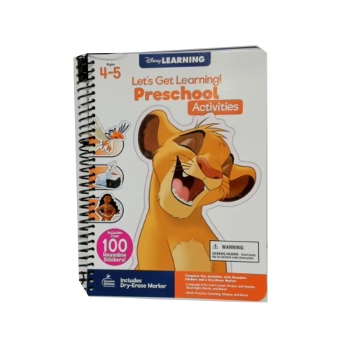 Let's Get Learning Preschool Activities Dry Erase W/marker Disney Learning