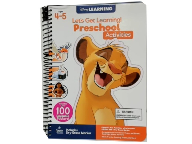 Let\'s Get Learning Preschool Activities Dry Erase W/marker Disney Learning