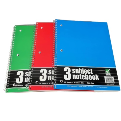 3 Subject Notebook 120 10.5 X 8