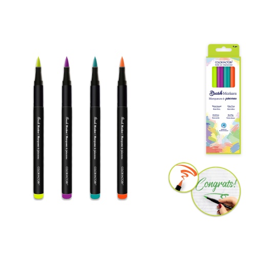 Color Factory: Soft Brush Tip Markers 4pk Asst B) Retro