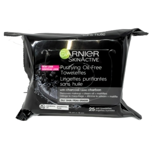 Purifying Oil Free Towelettes w/Charcoal 25pk. Garnier Skinactive