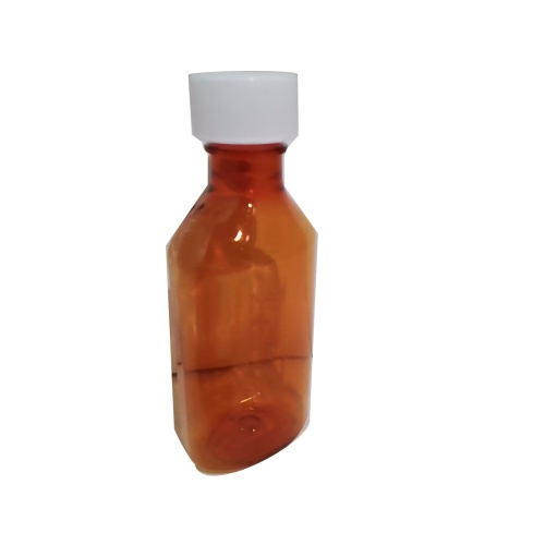 Bottle Plastic 4oz. Red Amber Clear w/Push Twist Cap Or 12/$2.00